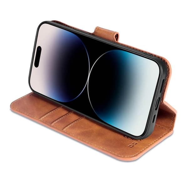 DG-Ming Lommebokdeksel 3-kort Apple iPhone 14 Pro Max - Brun