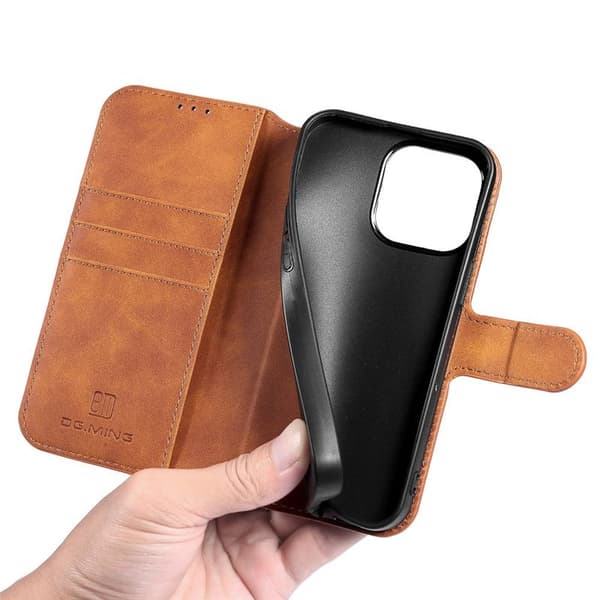 DG-Ming Lommebokdeksel 3-kort Apple iPhone 14 Pro Max - Brun