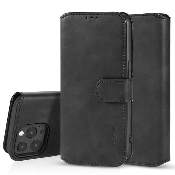 DG-Ming Lommebokdeksel 3-kort Apple iPhone 14 Pro Max - Sort