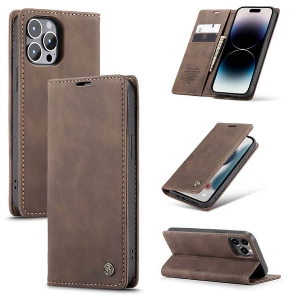 CaseMe Smart Magnet Flipdeksel Apple iPhone 14 Pro Max - Coffee