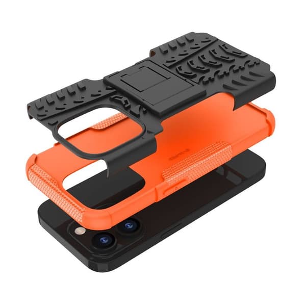 Stødbestandigt cover med stativ Apple iPhone 14 Pro - Orange