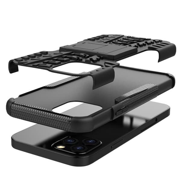 Stødbestandigt cover med stativ Apple iPhone 14 Pro - Sort