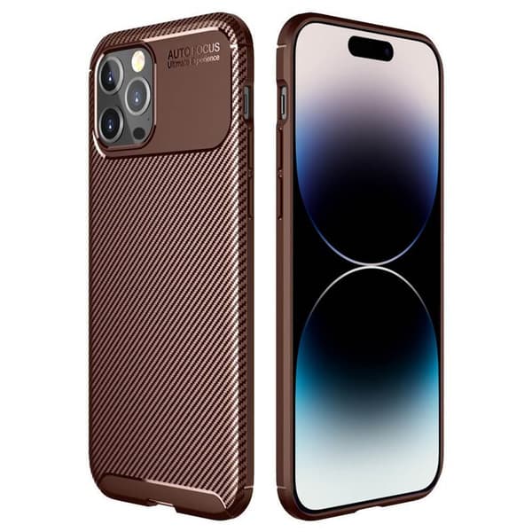 Carbon silikon Deksel Apple iPhone 14 Pro Max - Brun