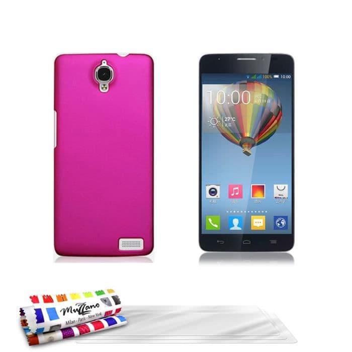 Candy Pink Hard Case + 3 filmer ALCATEL ONE TOUCH IDOL X "The Pearls" ALCATEL ONE TOUCH IDOL X
