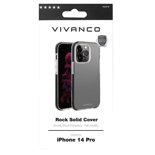 Vivanco iPhone 14 Pro Kuori Rock Solid Musta Kirkas
