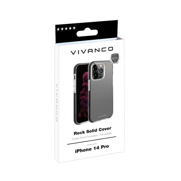 Vivanco iPhone 14 Pro Kuori Rock Solid Musta Kirkas