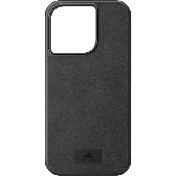 Black Rock iPhone 14 Pro Kuori Real Leather Case Musta