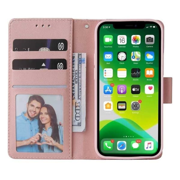 iPhone 14 Trendikäs lompakkokotelo Sparkle 4-FACK