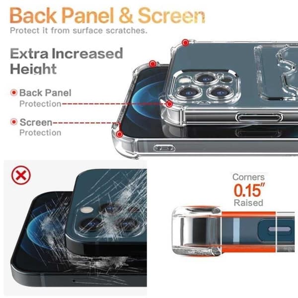 Ohut iskunkestävä kännykkäkuori korttipaikalla iPhone 14