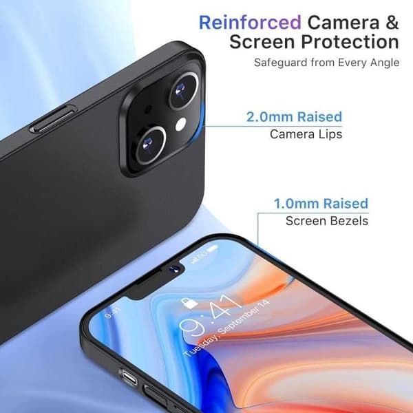 iPhone 14 Plus Ultratunt Mattsvart Skal Basic V2