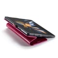 Miniatyrbild 5 av 8: Mobilplånbok 3-kort äkta läder Samsung Galaxy Z Fold 4 - Vinröd