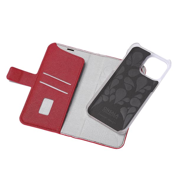 ONSALA COLLECTION Eco Wallet 2 card iPhone 14 Pro Max 6,7" Red
