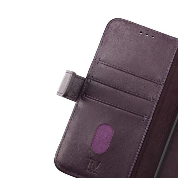iPhone 14 Pro Plånboksfodral Läder Rvelon - Lila