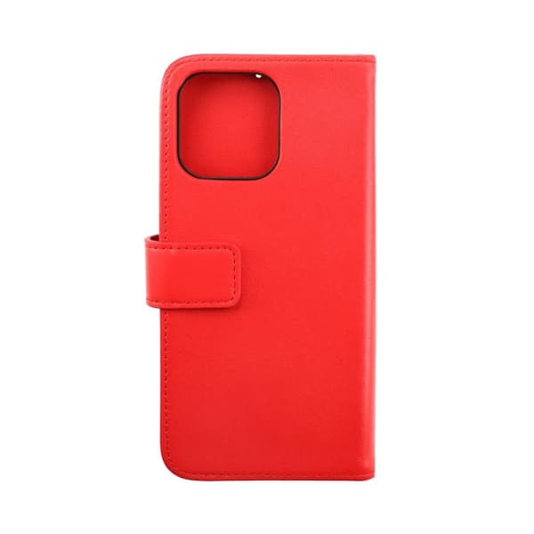 iPhone 14 Pro Plånboksfodral Läder Rvelon - Röd