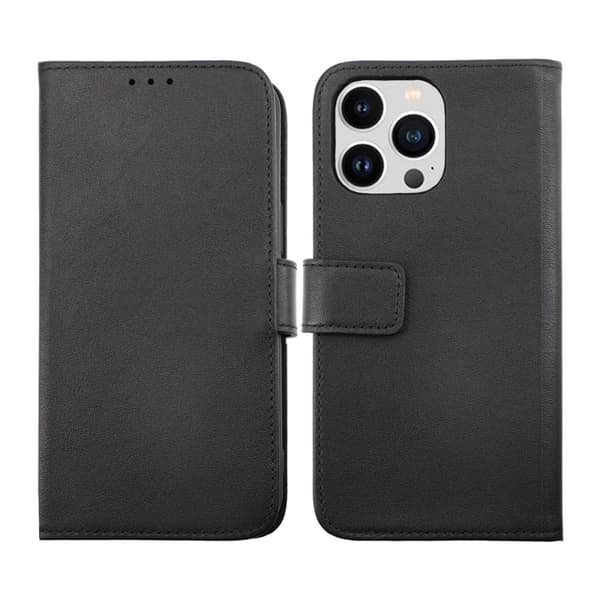 iPhone 14 Pro Max Plånboksfodral Läder Rvelon - Svart