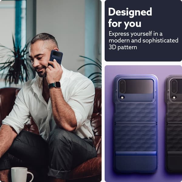 Caseology Samsung Galaxy Z Flip 4 Kuori Parallax Midnight Blue