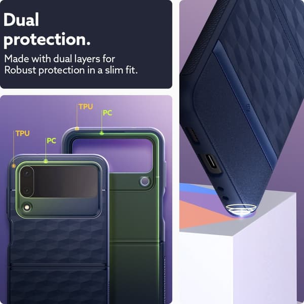 Caseology Samsung Galaxy Z Flip 4 Kuori Parallax Midnight Blue