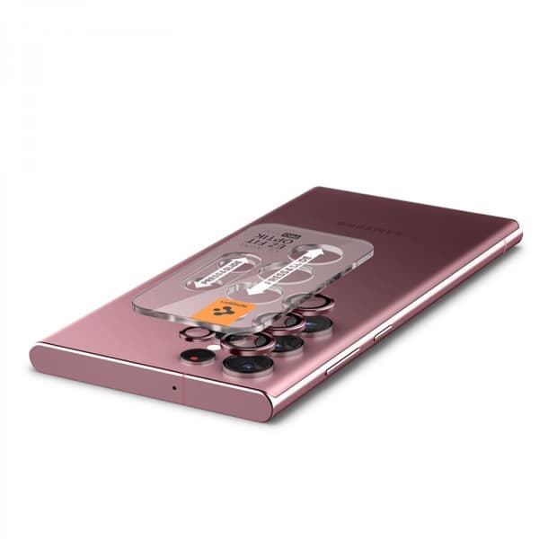 Spigen Samsung Galaxy S22 Ultra Kamerabeskytter GLAS.tR EZ Fit Optik Pro 2-pak Burgundy