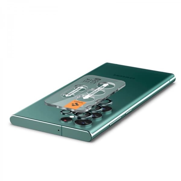 Spigen Samsung Galaxy S22 Ultra Kamerabeskytter GLAS.tR EZ Fit Optik Pro 2-pak Grøn