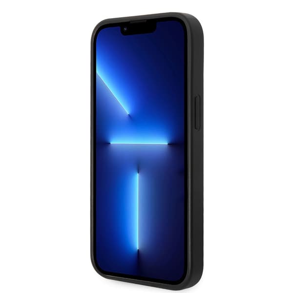Guess iPhone 14 Plus Kuori Bottom Stripe Metal Logo Harmaa