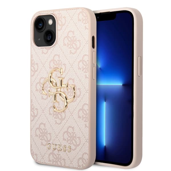 Guess iPhone 14 Plus Kuori Big Metal Logo Vaaleanpunainen