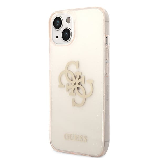 Guess iPhone 14 Plus Cover Full Glitter Guld