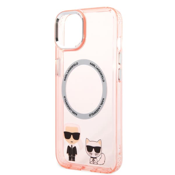 Karl Lagerfeld iPhone 14 Plus Kuori Karl & Choupette MagSafe Vaaleanpunainen