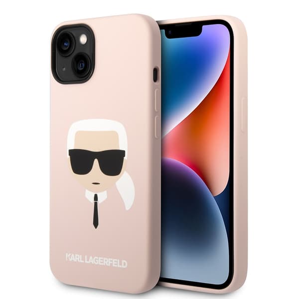 Karl Lagerfeld iPhone 14 Cover Liquid Silicone Karl MagSafe Lyserød