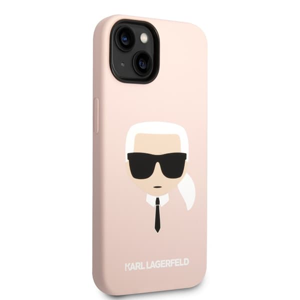 Karl Lagerfeld iPhone 14 Plus Kuori Liquid Silicone Karl MagSafe Vaaleanpunainen