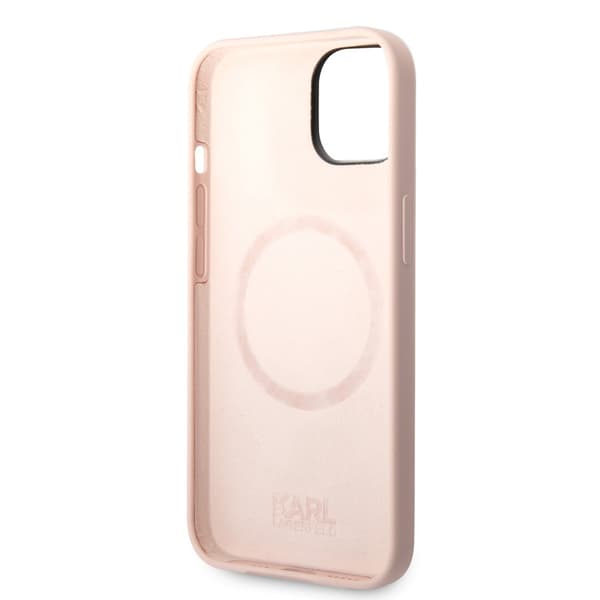 Karl Lagerfeld iPhone 14 Plus Kuori Liquid Silicone Karl MagSafe Vaaleanpunainen
