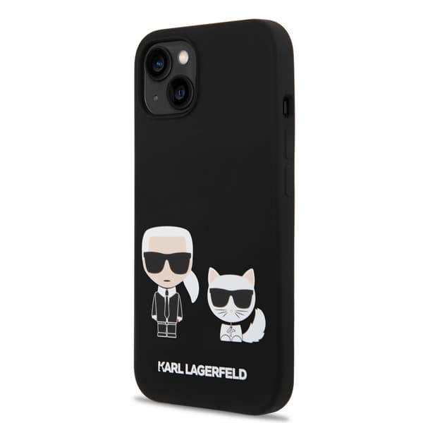 Karl Lagerfeld iPhone 14 Plus Deksel Liquid Silicone Karl & Choupette MagSafe Svart