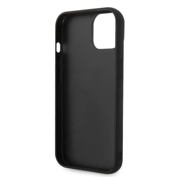 Karl Lagerfeld iPhone 14 Kuori Quilted Nylon Puffy Case Ikonik Pin Musta