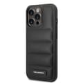 Miniatyrbillede 2 af 7: Karl Lagerfeld iPhone 14 Pro Cover Quilted Nylon Puffy Case Logo Plate Sort
