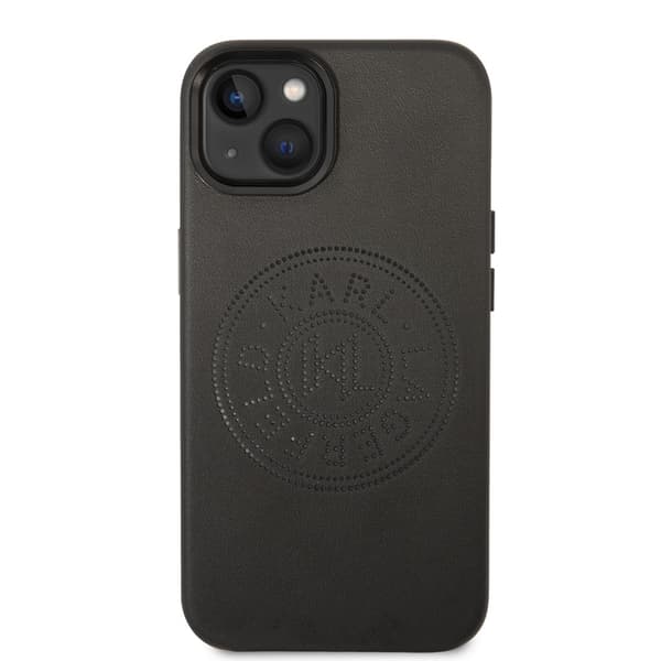 Karl Lagerfeld iPhone 14 Plus Kuori Logo Perforoitu Musta