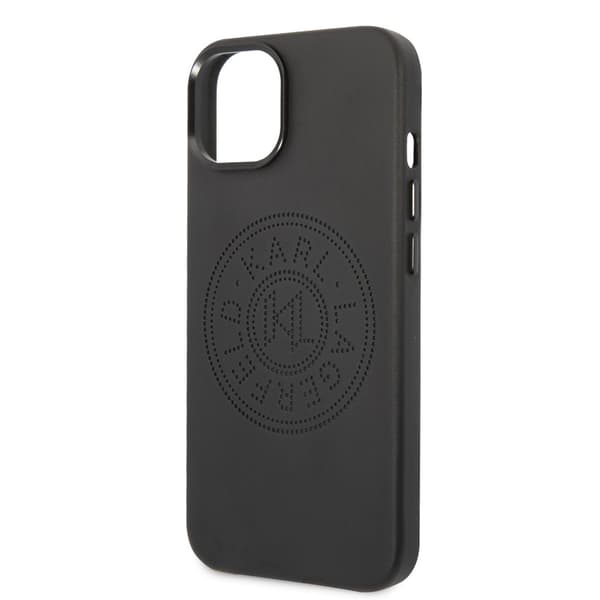 Karl Lagerfeld iPhone 14 Plus Kuori Logo Perforoitu Musta