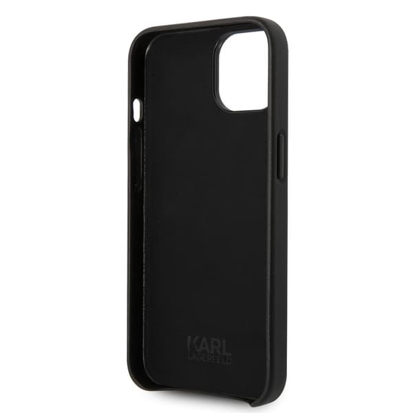 Karl Lagerfeld iPhone 14 Plus Kuori Logo Perforoitu Musta