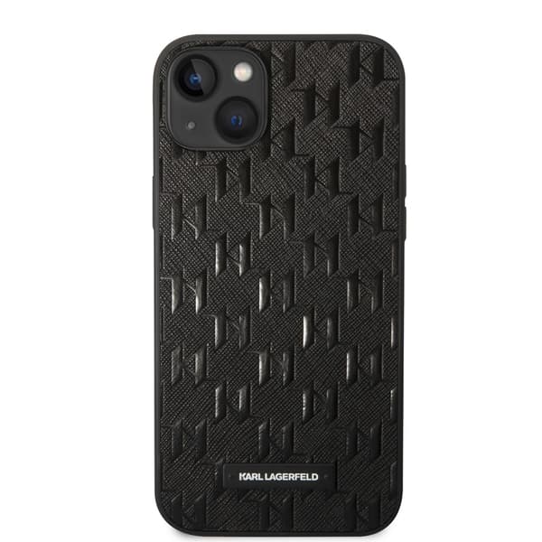 Karl Lagerfeld iPhone 14 Plus Kuori Saffiano Monogram Musta
