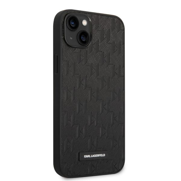Karl Lagerfeld iPhone 14 Plus Kuori Saffiano Monogram Musta