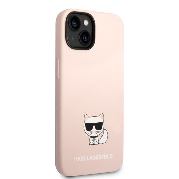Karl Lagerfeld iPhone 14 Plus Skal Liquid Silicone Choupette Rosa
