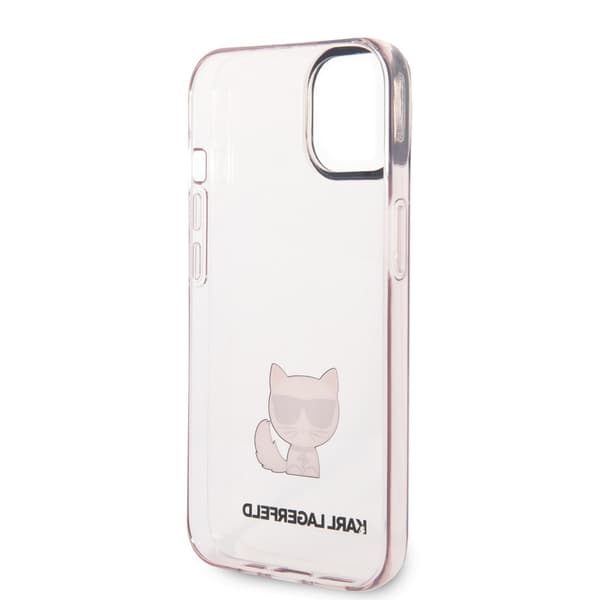 Karl Lagerfeld iPhone 14 Kuori Printed Choupette Läpinäkyvä Vaaleanpunainen