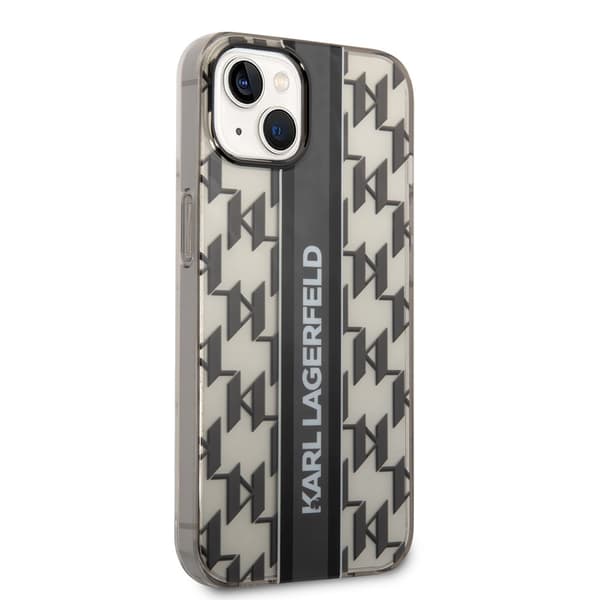 Karl Lagerfeld iPhone 14 Skal Monogram Vertical Stripe Svart