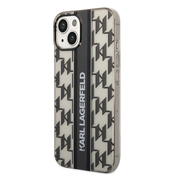 Karl Lagerfeld iPhone 14 Skal Monogram Vertical Stripe Svart