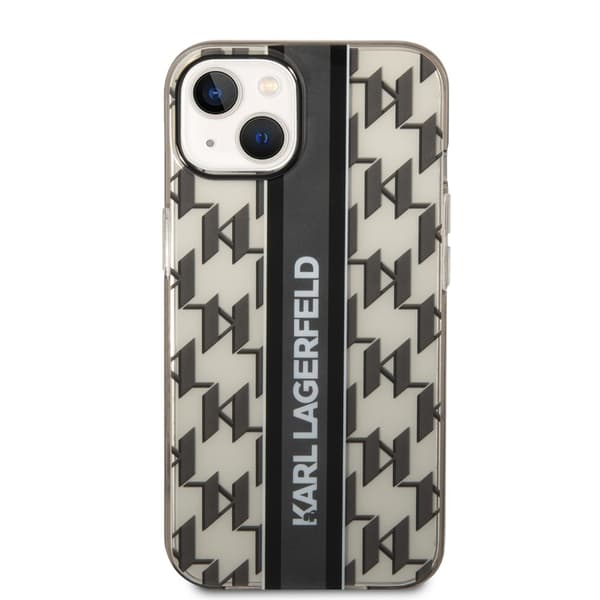 Karl Lagerfeld iPhone 14 Plus Kuori Monogram Vertical Stripe Musta