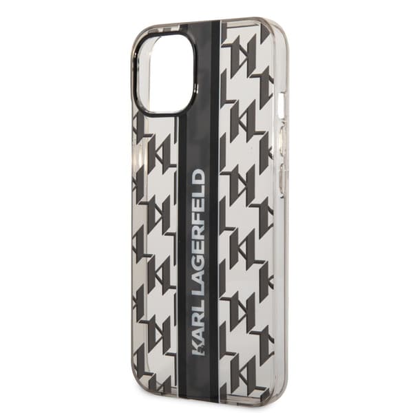 Karl Lagerfeld iPhone 14 Plus Kuori Monogram Vertical Stripe Musta