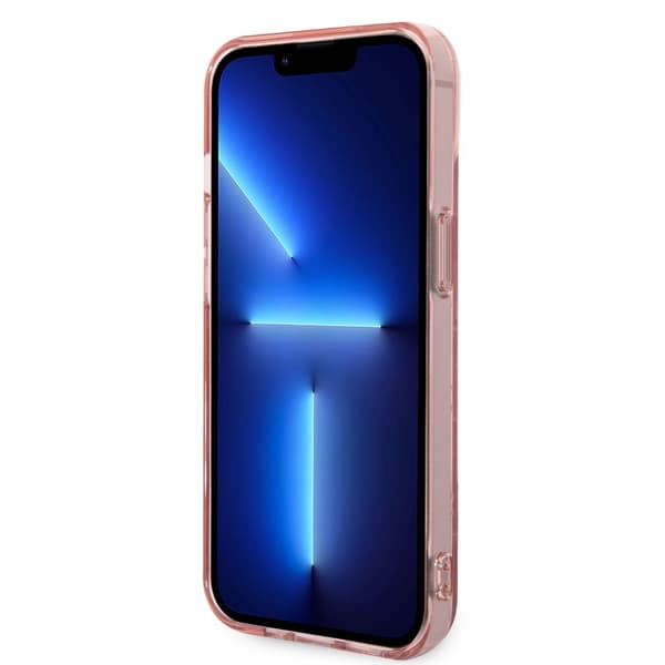 Karl Lagerfeld iPhone 14 Plus Kuori Monogram Vertical Stripe Vaaleanpunainen