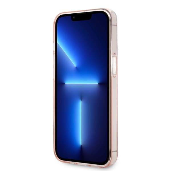 Karl Lagerfeld iPhone 14 Pro Kuori Monogram Vertical Stripe Vaaleanpunainen