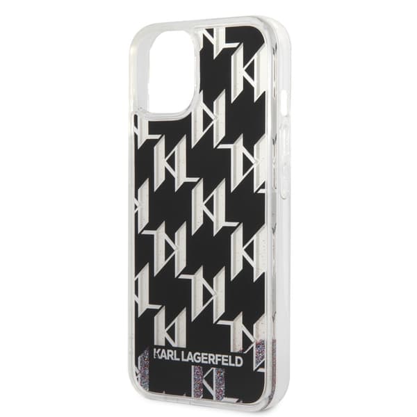 Karl Lagerfeld iPhone 14 Plus Cover Liquid Glitter Monogram Sort
