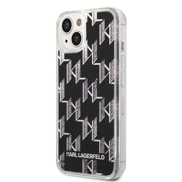 Karl Lagerfeld iPhone 14 Plus Cover Liquid Glitter Monogram Sort