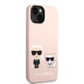 Pikkukuva 4 / 7: Karl Lagerfeld iPhone 14 Kuori Liquid Silicone Karl & Choupette Vaaleanpunainen