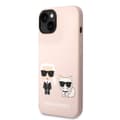 Pikkukuva 2 / 7: Karl Lagerfeld iPhone 14 Kuori Liquid Silicone Karl & Choupette Vaaleanpunainen